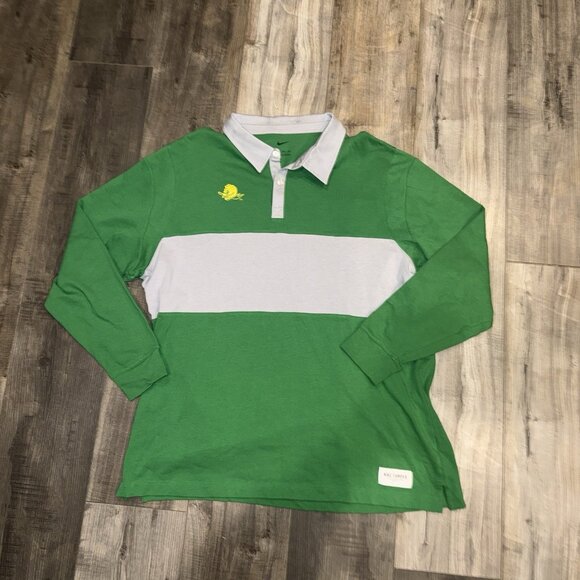 Nike Other - Oregon Ducks Rugby Shirt Men XL Green Gray Nike Colorblock Polo Long Sleeve